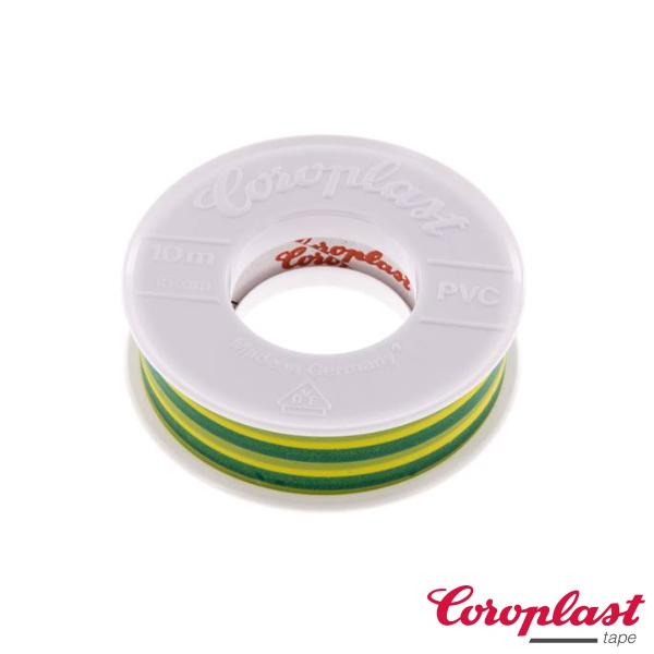 Coroplast isolatietape 15mm 10m Groen/Geel