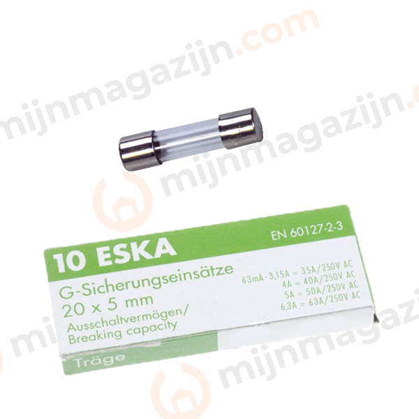 Glaszekering 5x20mm 200 mAT 10 stk