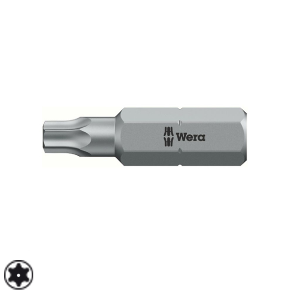 1/4 insertbit TORX T10H L=25mm Met gaatje in punt