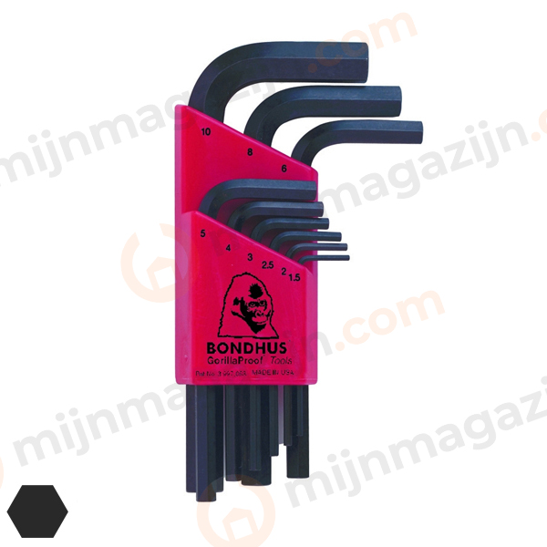 Bondhus set 1.5-10mm kort zonder kogel