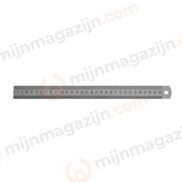 Stalen lineaal rvs 300x13x0,5mm