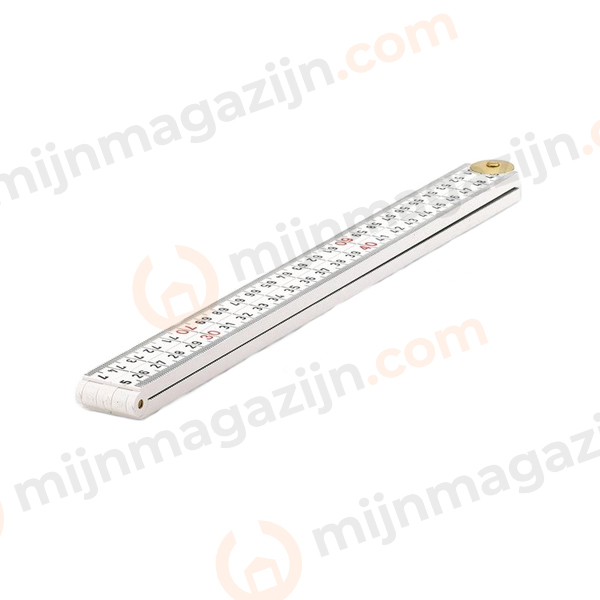 Timmerm. duimst. kunststof 1mtr/4-ledig wit, EG-Kl