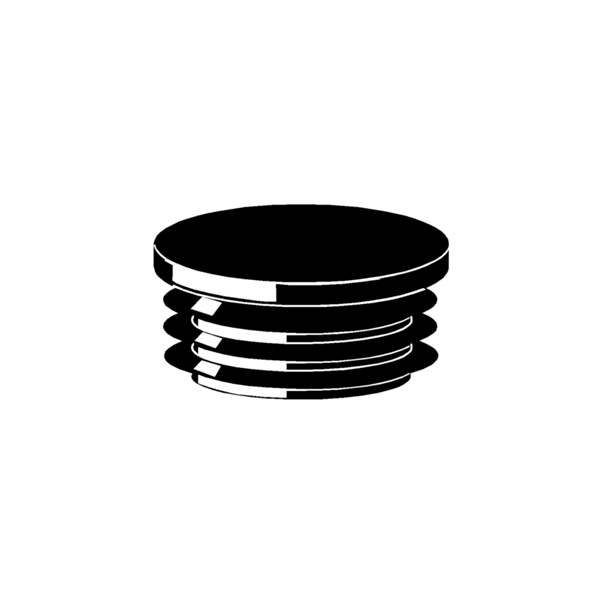 Meubeldop rond zwart 30mm d:0.8-2.5mm