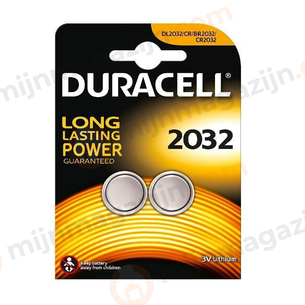 Knoopcel batterij Duracell CR 2032 3V 3.2mm 2st