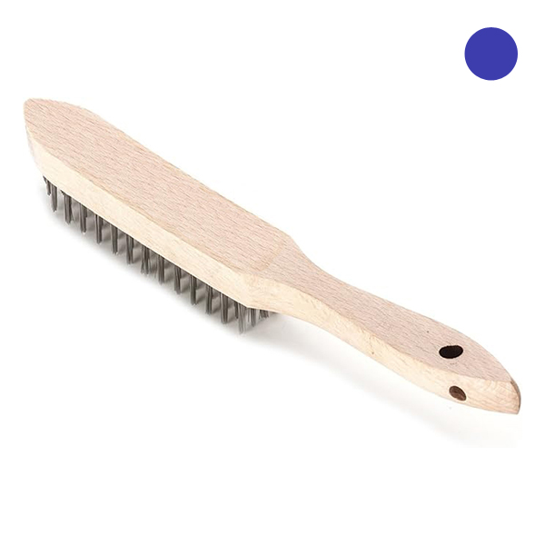 Handborstel 3 rij rvs 0,30mm gegolfd