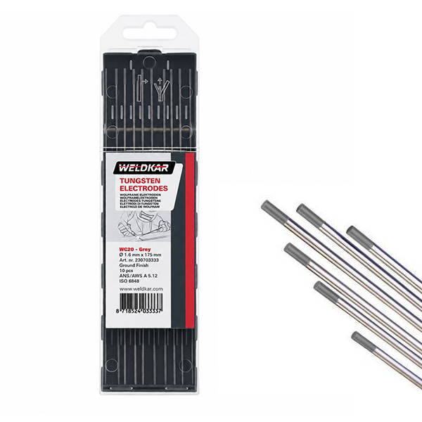 Wolfraam 2.4mm grijs Staal/RVS 10st.