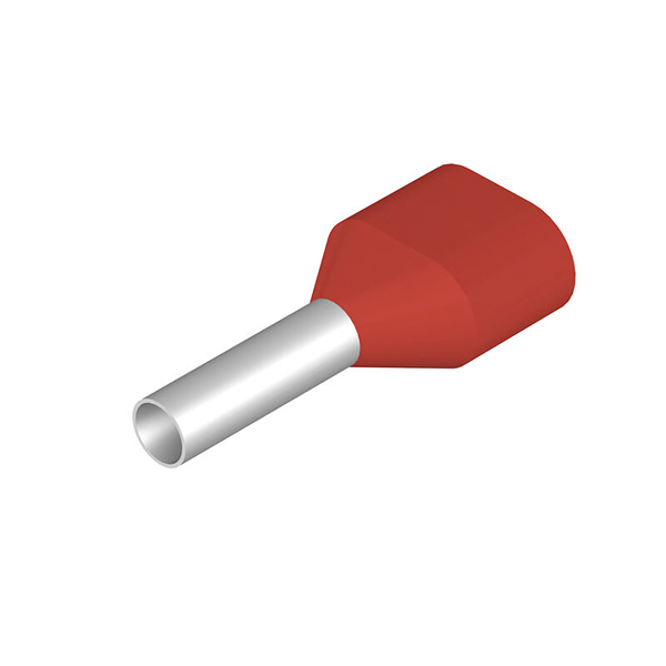 Adereindhuls 1.50qmm L=8mm twin rood WE 100st.