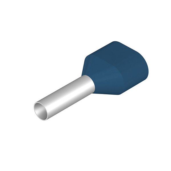 Adereindhuls 2.50qmm L=10mm twin blauw WE 100st.