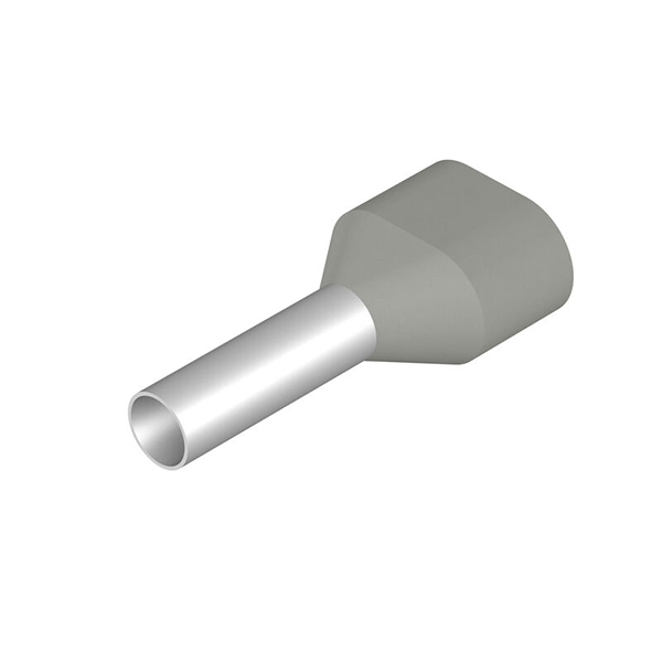 Adereindhuls 4qmm L=12mm twin grijs WE 100st.
