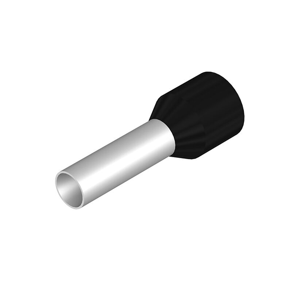 Adereindhuls 6qmm L=12mm zwart WE 100st.