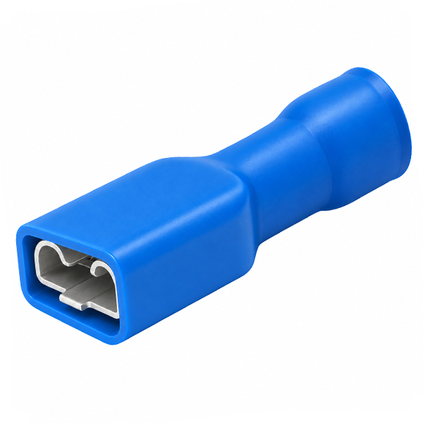 Kabelschoen female 4.8mm blauw geissoleerd 100st.