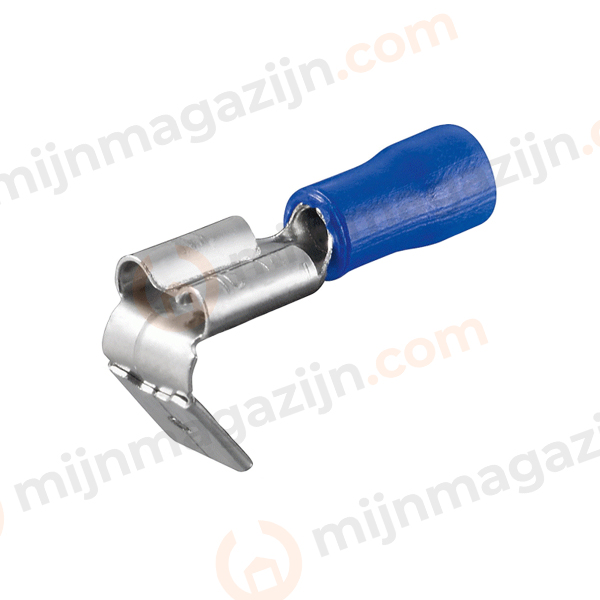 Kabelschoen duo plat 6.3mm blauw 100st.