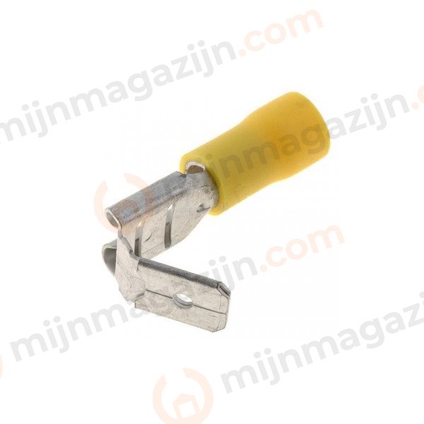 Kabelschoen duo plat 6.3mm geel 100st.