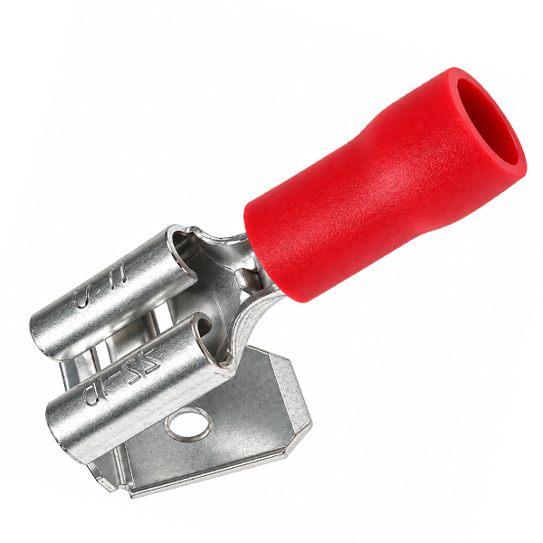 Kabelschoen duo plat 6.3mm rood 100st.