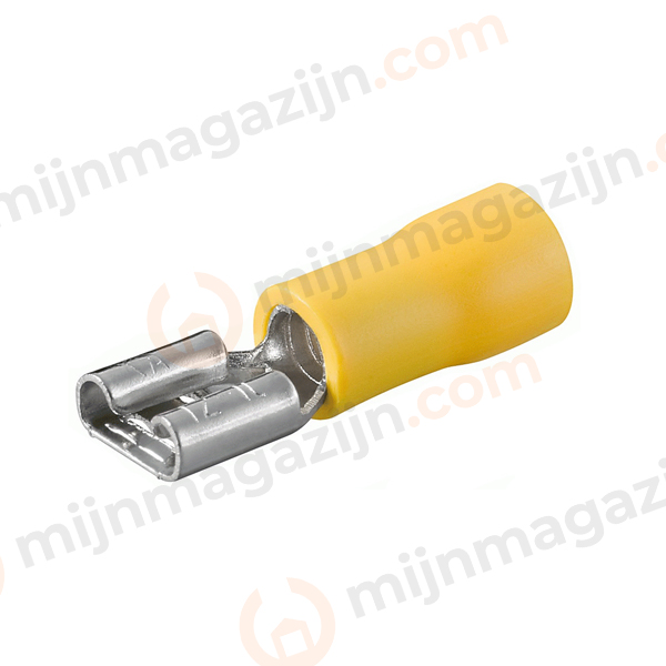 Kabelschoen female plat 9.5mm geel 100st.