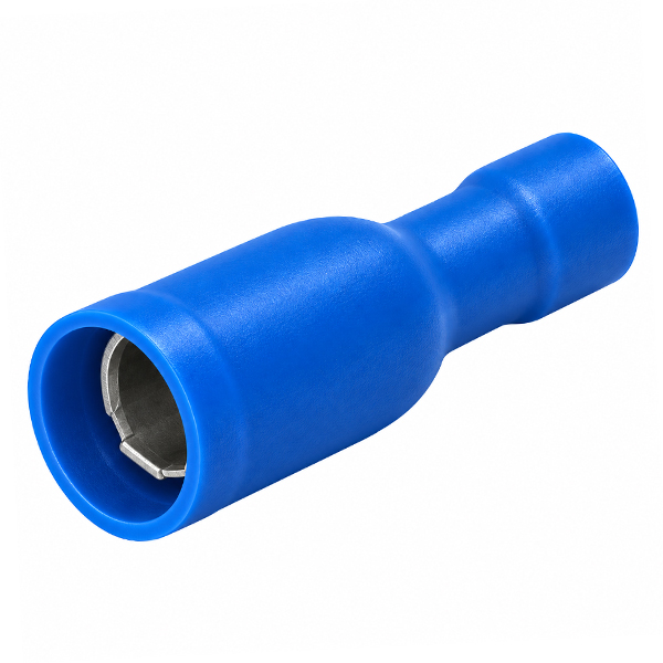 Kabelschoen kogelvrouw 4mm blauw 100st.