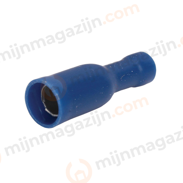 Kabelschoen kogelvrouw 4mm blauw 100st.