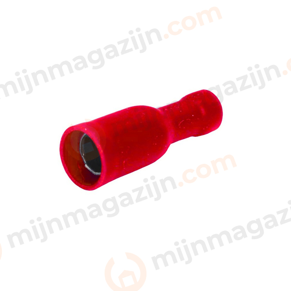 Kabelschoen kogelvrouw 4mm rood 100st.