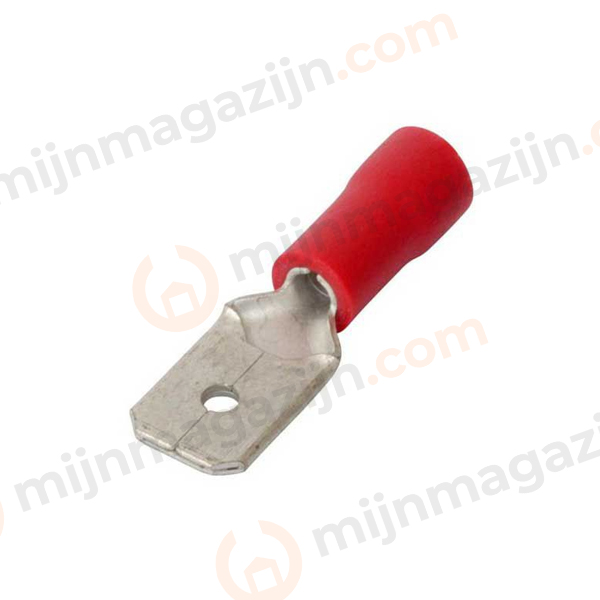 Kabelschoen male plat 4.8mm rood 100st.