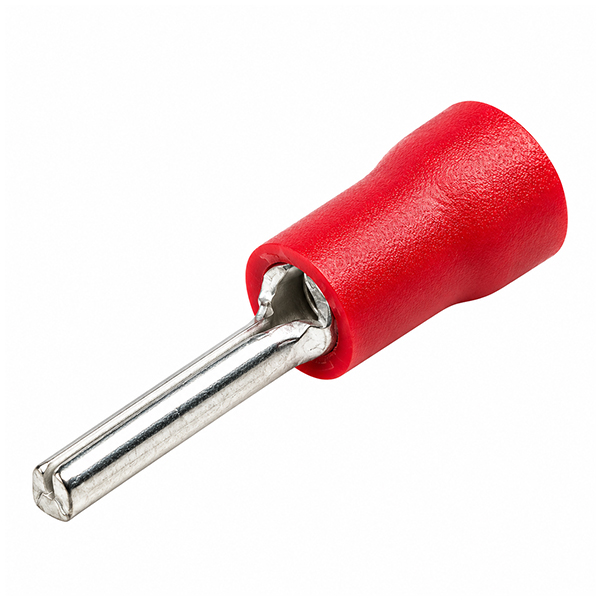 Kabelschoen pin rood 12.5mm 100st.