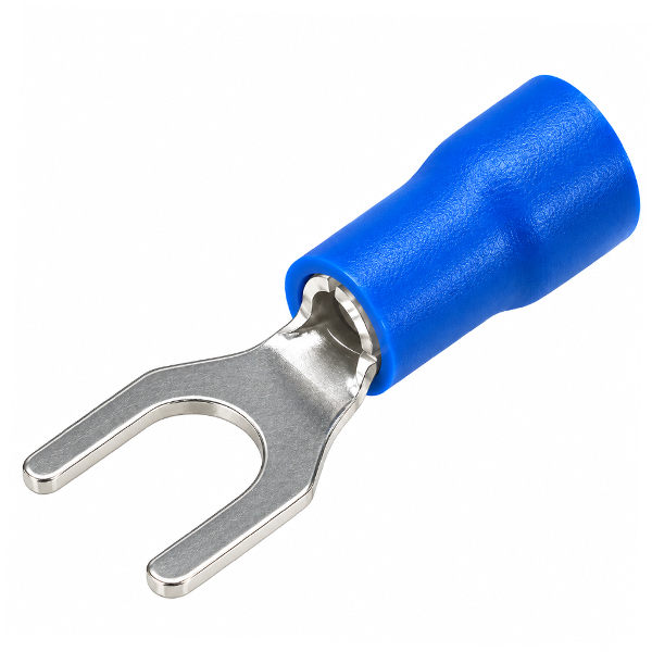 Kabelschoen vork 3.2mm blauw 100st.