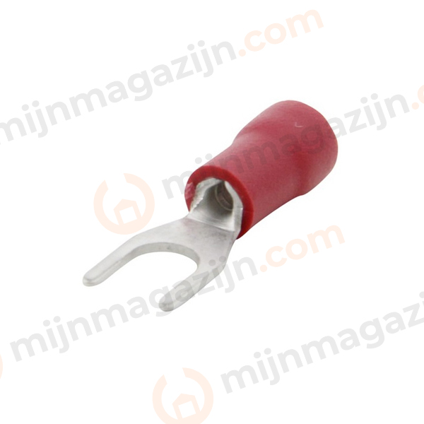 Kabelschoen vork 3.2mm rood 100st.