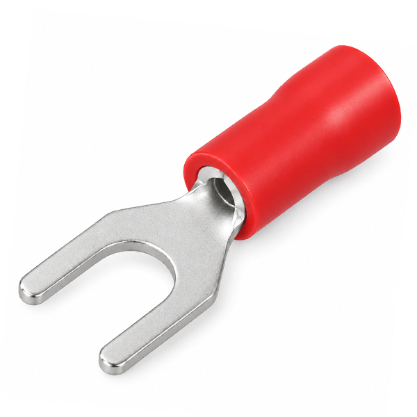 Kabelschoen vork 3.7mm rood 100st.