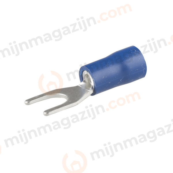 Kabelschoen vork 5.3mm blauw 100st.