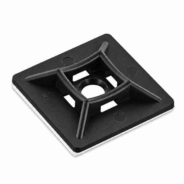 Plakzadel zwart voor kabelbinders 19x19mm 100st.