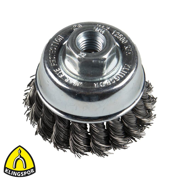 Komborstel staal getordeerd 65mm M14 draad 0.50