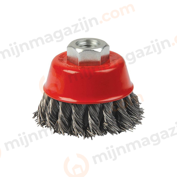 Komborstel staal getordeerd  80mm M14 draad 0.50