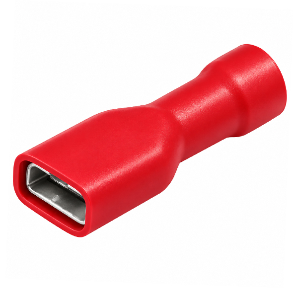 Kabelschoen female 2.8mm rood geissoleerd 100st.