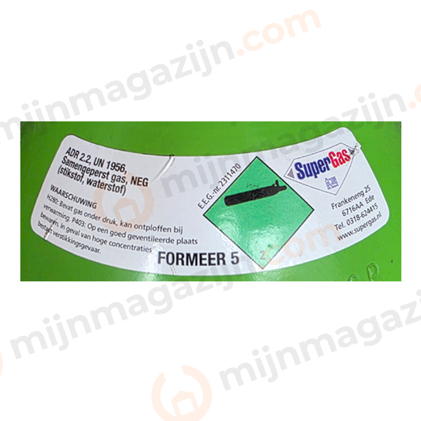 Gasvulling Formeergas 95/5 N2/H2s 20 liter