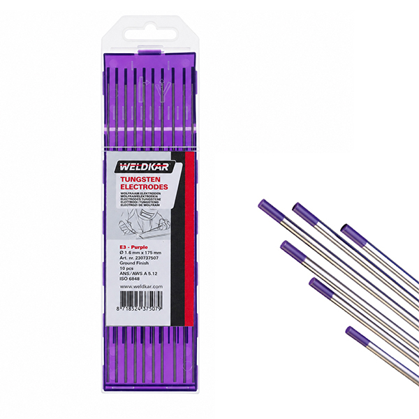 Wolfram elektrode E3 (Lila) 1.6mm 10stk