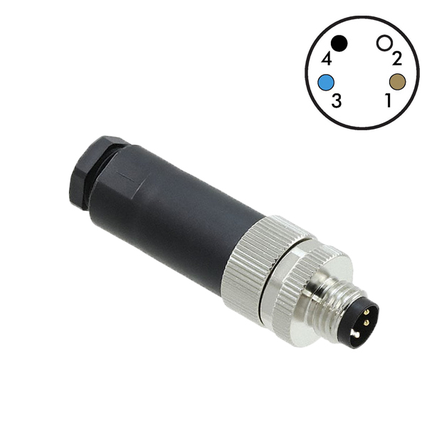 Sensor connector M8 4p male (schroef)