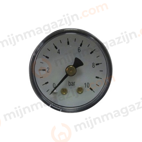 Manometer 1-10b 40mm RVS kast knst.glas 1/8 achter