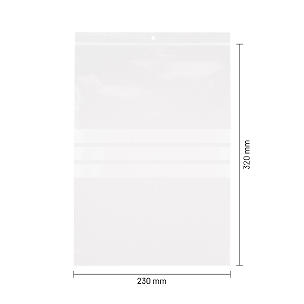 Gripzakje met schrijfvlakken (A4) 230x320mm LDPE 90