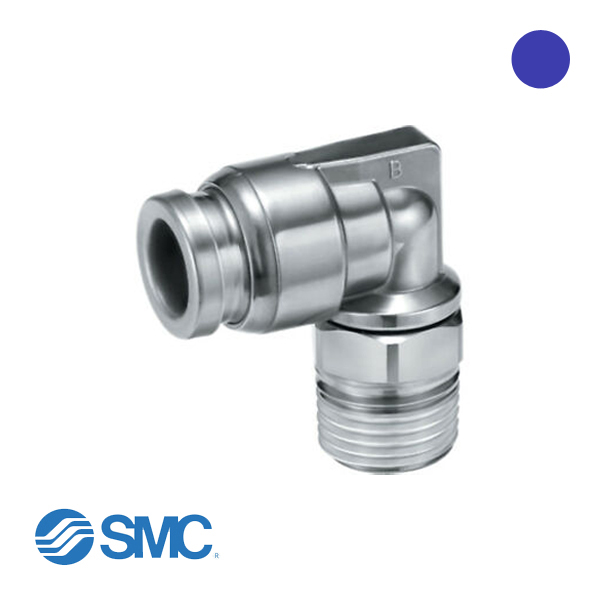 SMC KQB2L06-01S RVS/MS push-in knie 6×1/8