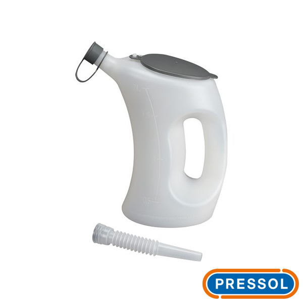 Maatkan met deksel en flex tuit 2L