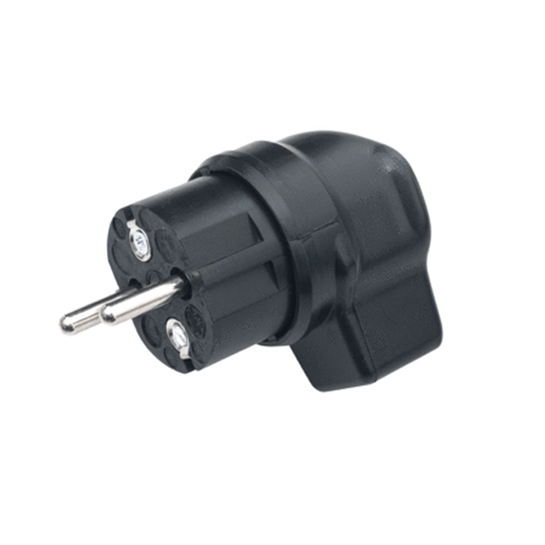 Stekker rubber 230V 16A Haaks