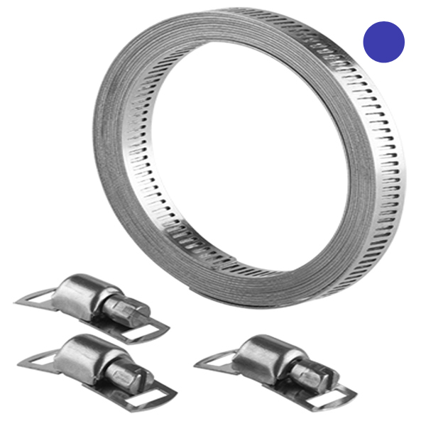 Nordic slangklemband 9mm RVS W4 3Mtr+8 huisjes