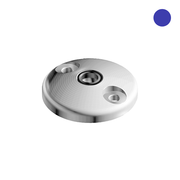 Stelvoet RVS 80mm +bev.gat 8mm+anti slip rubber