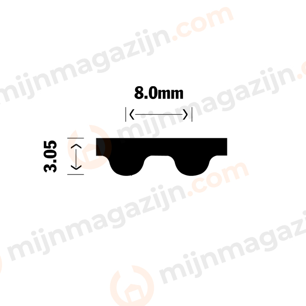 Tandriem 8M PU/Staal 20mm /meter