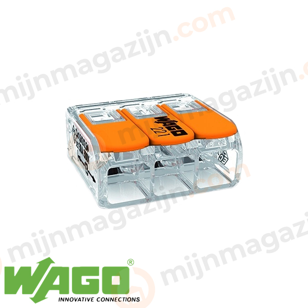 Wago 221-413 mini lasklem transp./or. 3-v soepel
