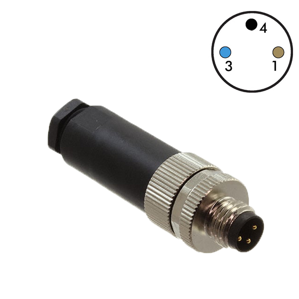 Sensor connector M8 3p male (schroef)