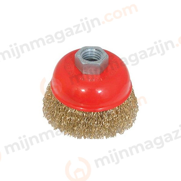 Komborstel messing gegolfddraad 0.30 M14 80mm