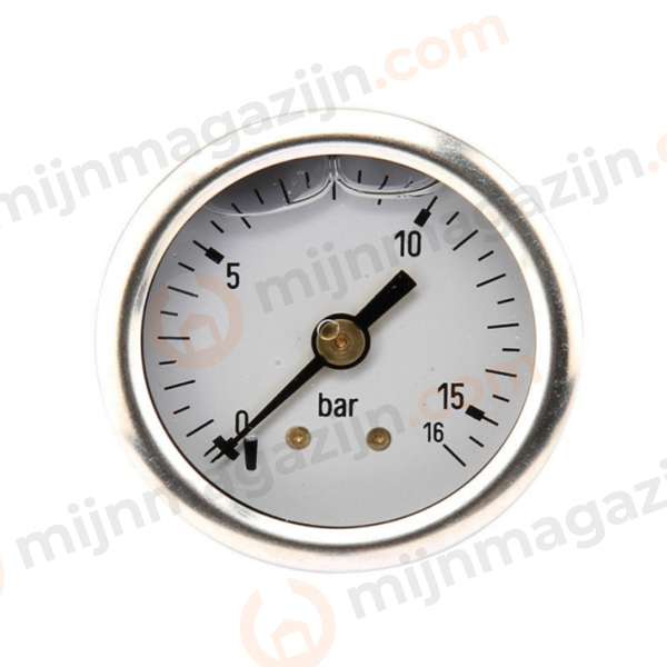 Manometer GLY. 1-16b 40mm RVS/knst.glas 1/8 achter