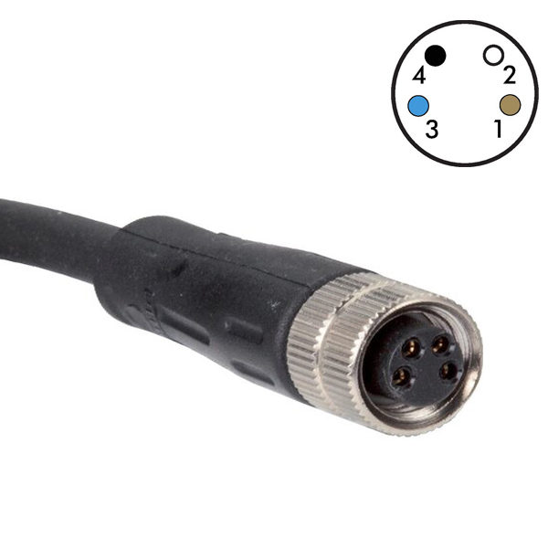 Sensorkabel PUR zwart M8 4p recht 10m