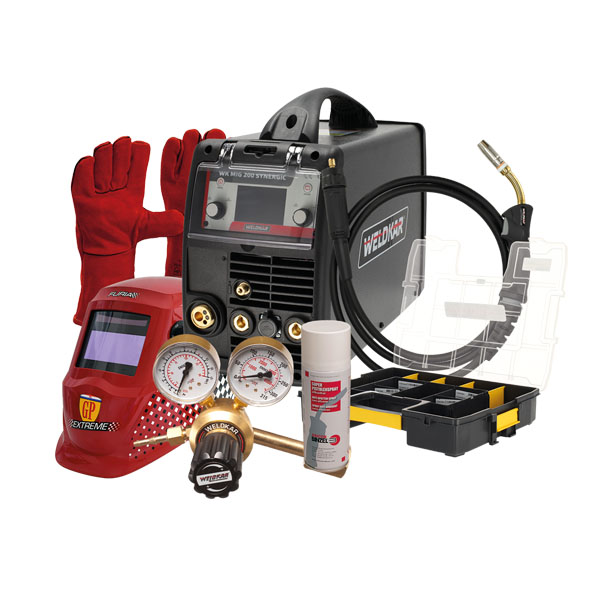 Weldkar MIG 200 synergic 230v Actiepakket