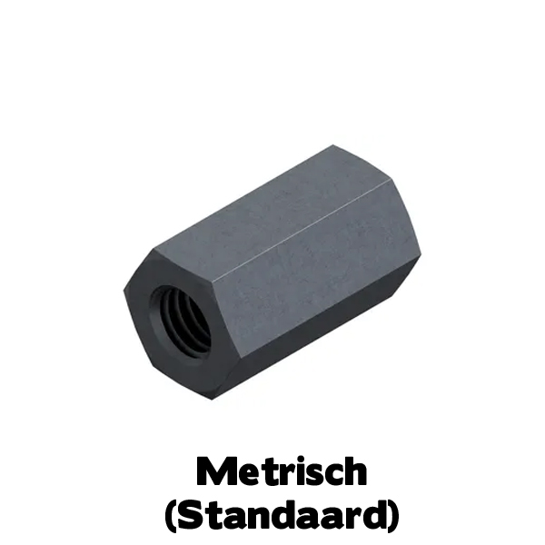 D6334 Verbindings/koppelmoer 3xD M6 Staal